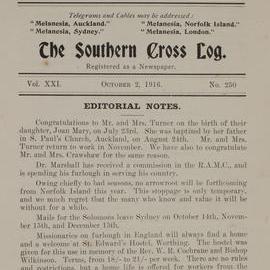 Southern Cross Log: Issue 250, October 1916