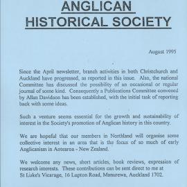 Anglican Historical Society: August 1995 - Newsletter 03