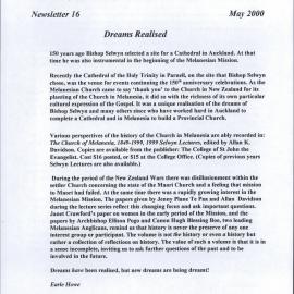 Anglican Historical Society: May 2000 - Newsletter 16