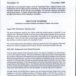 Anglican Historical Society: December 2000 - Newsletter 18