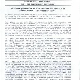 Anglican Historical Society: March 2001 - Newsletter 19