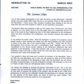 Anglican Historical Society: March 2003 - Newsletter 24