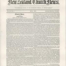 The New Zealand Church News: Issue 10, July 1871