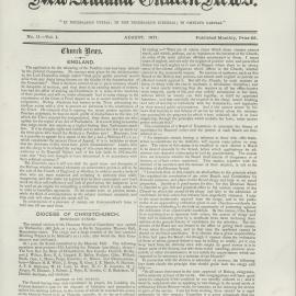 The New Zealand Church News: Issue 11, August 1871