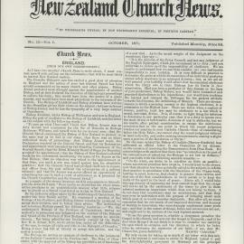 The New Zealand Church News: Issue 13, October 1871