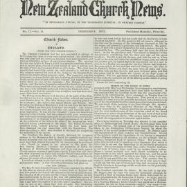 The New Zealand Church News: Issue 17, February 1872