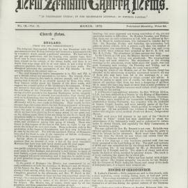 The New Zealand Church News: Issue 18, March 1872