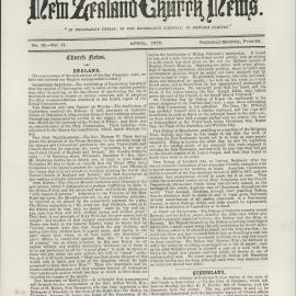 The New Zealand Church News: Issue 19, April 1872