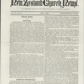 The New Zealand Church News: Issue 20, May 1872