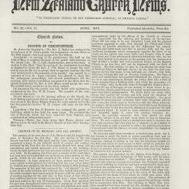 The New Zealand Church News: Issue 21, June 1872