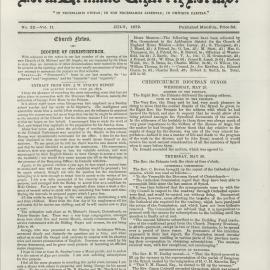The New Zealand Church News: Issue 22, July 1872