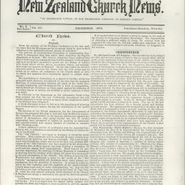 The New Zealand Church News: Issue 2, December 1872