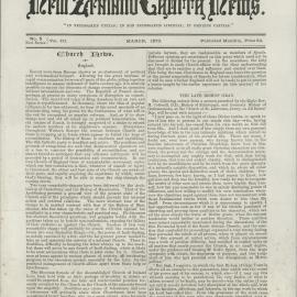 The New Zealand Church News: Issue 5, March 1873