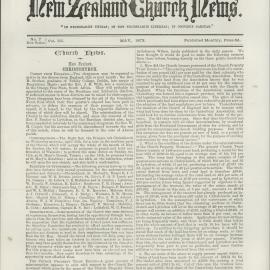 The New Zealand Church News: Issue 7, May 1873
