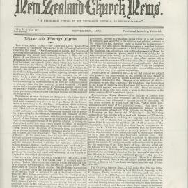 The New Zealand Church News: Issue 11, September 1873