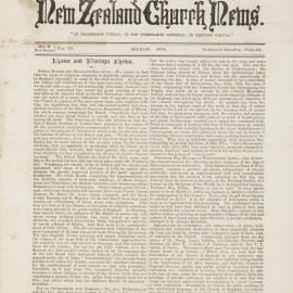 The New Zealand Church News: Issue 5, March 1874