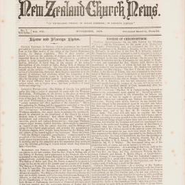 The New Zealand Church News: Issue 1, November 1876 Supplement