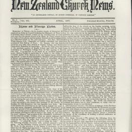 The New Zealand Church News: Issue 6, April 1877