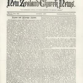 The New Zealand Church News: Issue 10, August 1877