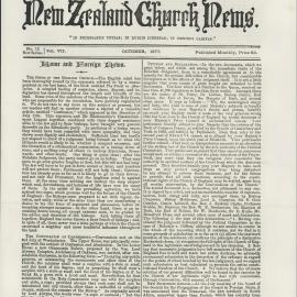 The New Zealand Church News: Issue 12, October 1877
