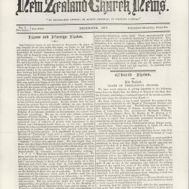The New Zealand Church News: Issue 2, December 1877