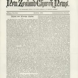 The New Zealand Church News: Issue 5, March 1878