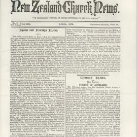 The New Zealand Church News: Issue 6, April 1878