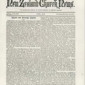 The New Zealand Church News: Issue 8, June 1878