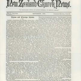 The New Zealand Church News: Issue 11, September 1878