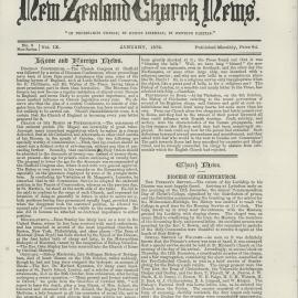 The New Zealand Church News: Issue 3, January 1879