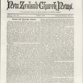 The New Zealand Church News: Issue 6, April 1879