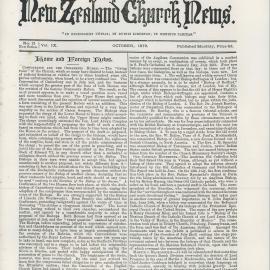 The New Zealand Church News: Issue 12, October 1879