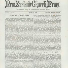 The New Zealand Church News: Issue 5, March 1880