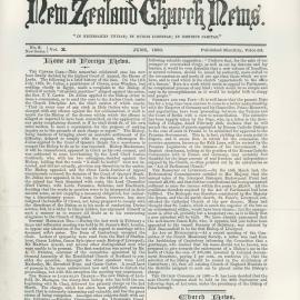 The New Zealand Church News: Issue 8, June 1880