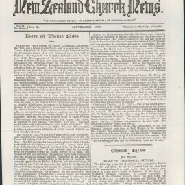 The New Zealand Church News: Issue 11, September 1880