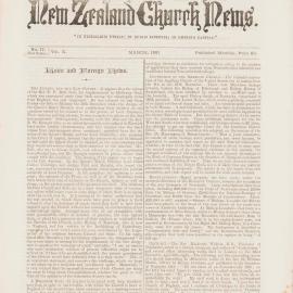 The New Zealand Church News: Issue 17, March 1881