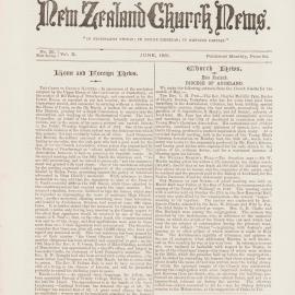 The New Zealand Church News: Issue 20, June 1881