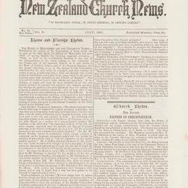 The New Zealand Church News: Issue 21, July 1881