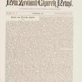 The New Zealand Church News: Issue 25, November 1881