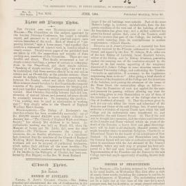The New Zealand Church News: Issue 6, June 1884