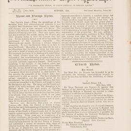 The New Zealand Church News: Issue 10, October 1884