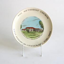 Small Methodist Church West Indies Plate with Stand