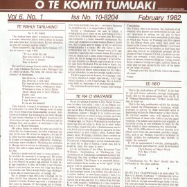 Te Reo o te Komiki Tumuaki: February 1982