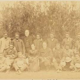 Bishop John Richardson Selwyn and wife with a group from the Mission