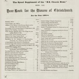 The New Zealand Church News Supplement Year Book 1884