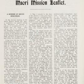 Supplement to the NZ Church News - Maori Mission 1910 Vol 1