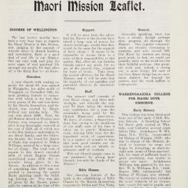 Supplement to the NZ Church News - Maori Mission 1910 Vol 5
