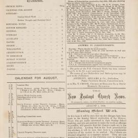 The New Zealand Church News: Issue 8, August 1890