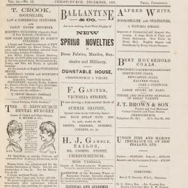 The New Zealand Church News December 1891