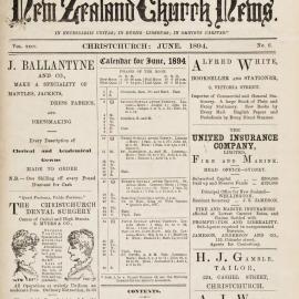 The New Zealand Church News June 1894